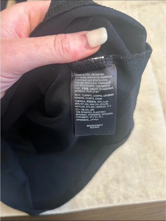 bebe Black Mesh-Trim Tank Top - Picture 7 of 7